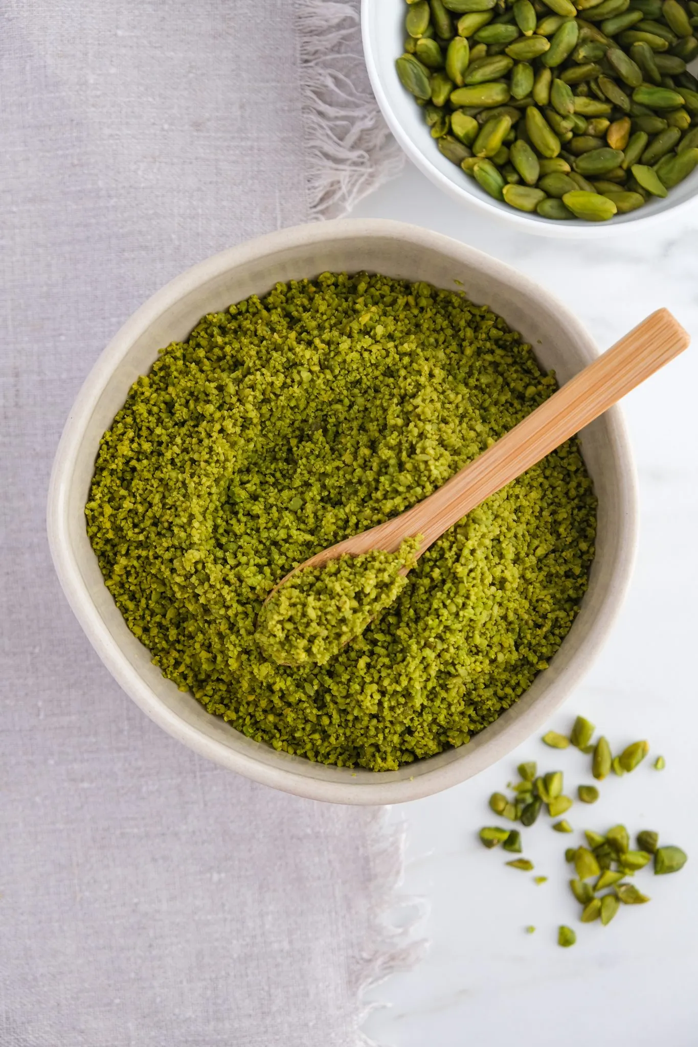 Extra grüne Pistazien, nahaufnahme