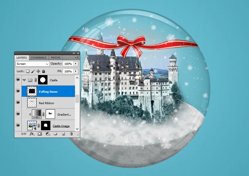 Fallende Schneetextur in Photoshop hinzufügen