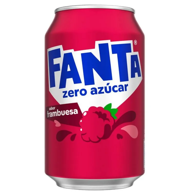 Fanta Himbeergeschmack ohne Zucker 33 cl. x 8 Dosen