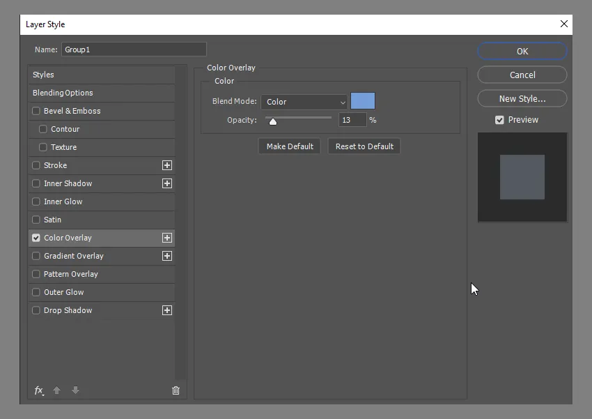 Farbüberlagerung ändern
