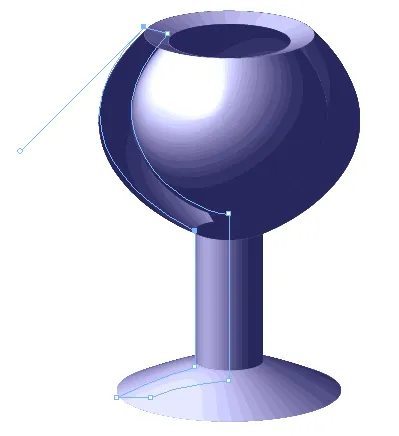 Fehler im 3D-Rendering, verursacht durch unpassende Griffe an Pfadsegmenten