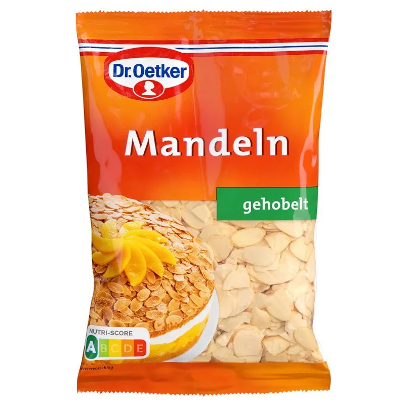 Fein gehobelte Mandeln von Dr. Oetker, bereit zum Backen und Dekorieren