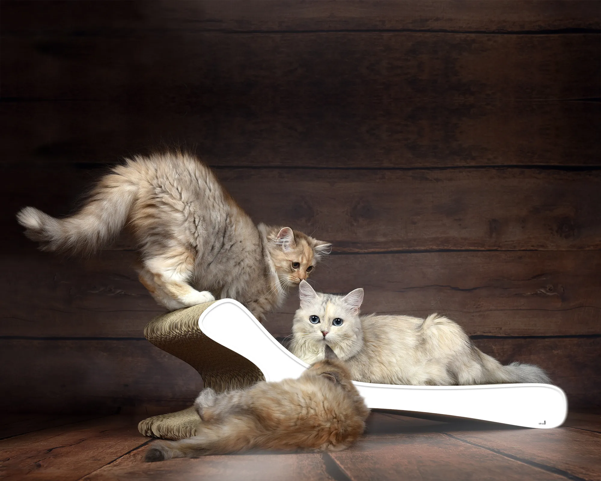 FELINE XL Sofa für Katzen in Weiß – stilvolle Katzenliege aus nachhaltiger Kratzpappe, Made in Germany