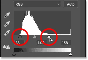Finale Anpassungen der Schwarz- und Weißpunkt-Regler