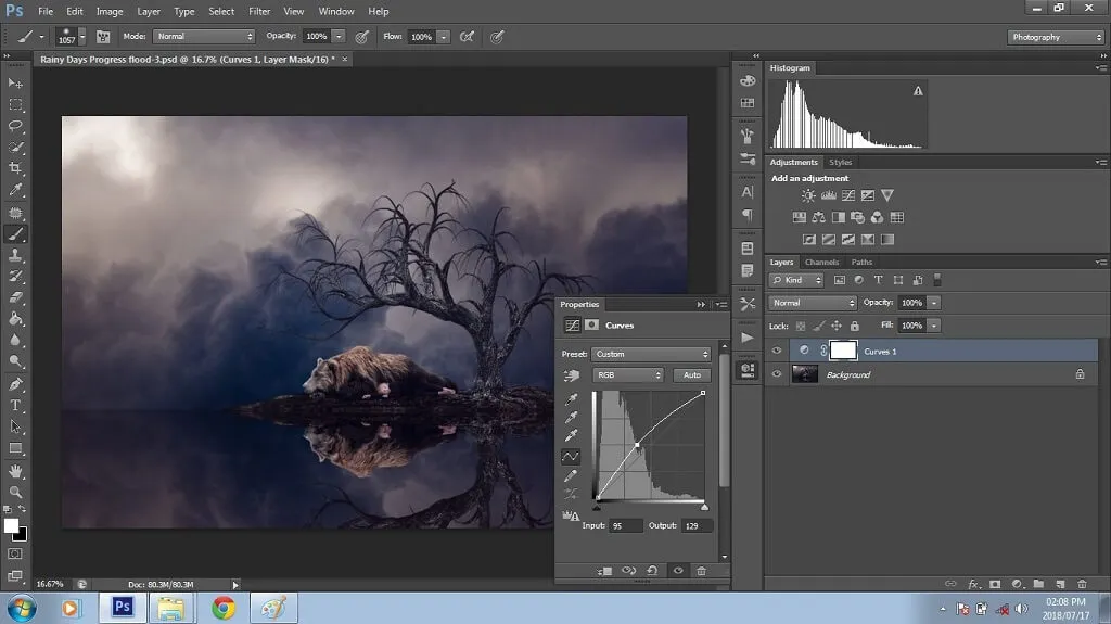 Finale Anpassungen mit Gradationskurven und Tonwerten in Photoshop