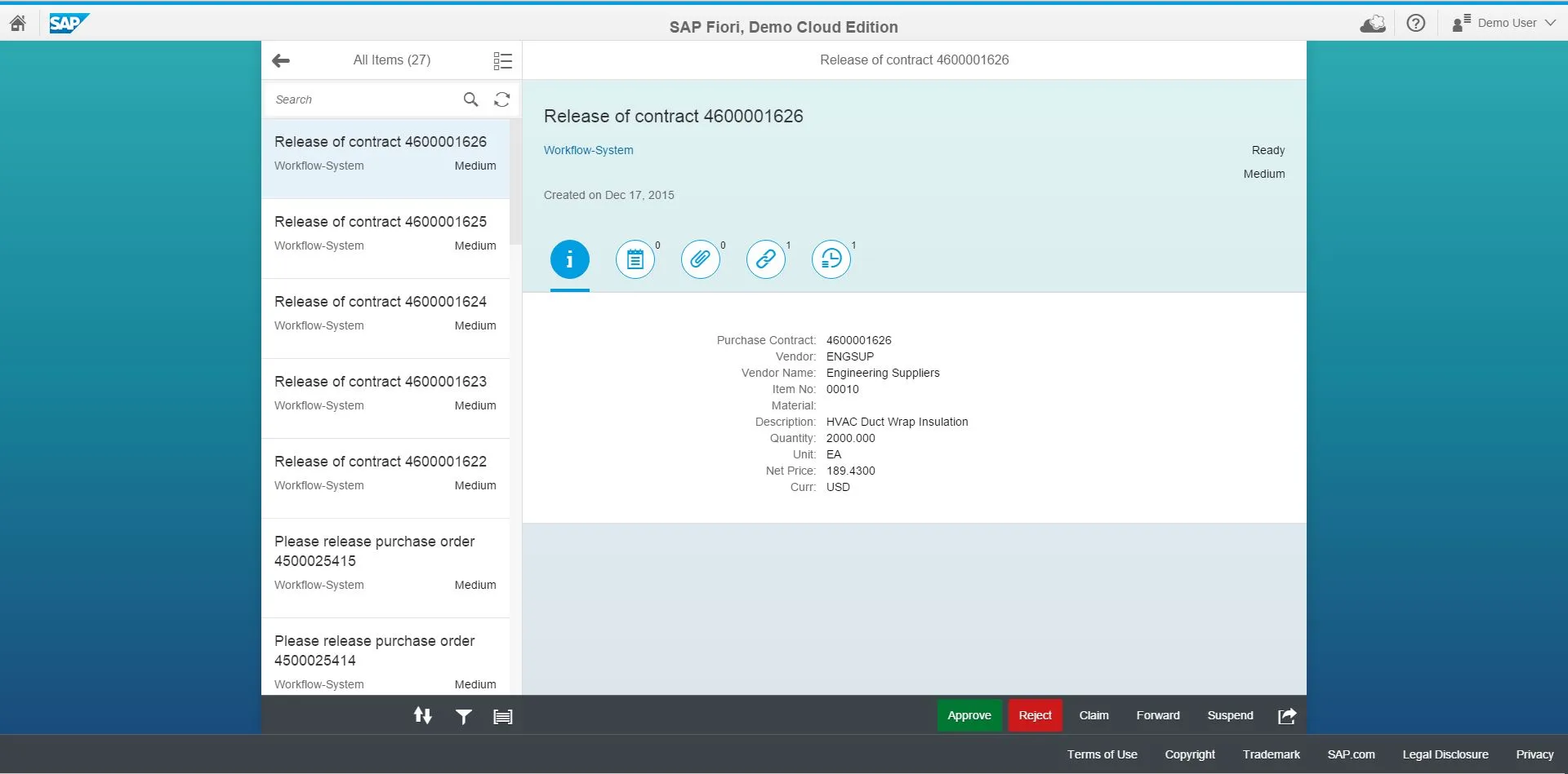 Fiori My Inbox bei 100% Zoom, zeigt die Standardansicht mit mehreren Kacheln und Menüelementen.