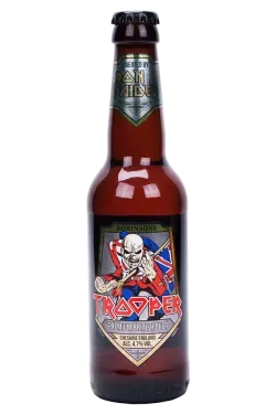 Flasche des Iron Maiden Trooper Ale, ein Ale der Robinsons Brewery