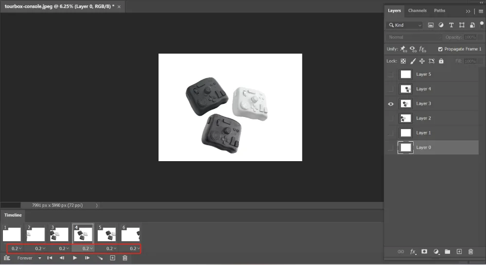 Frame-Verzögerungszeit in Photoshop einstellen
