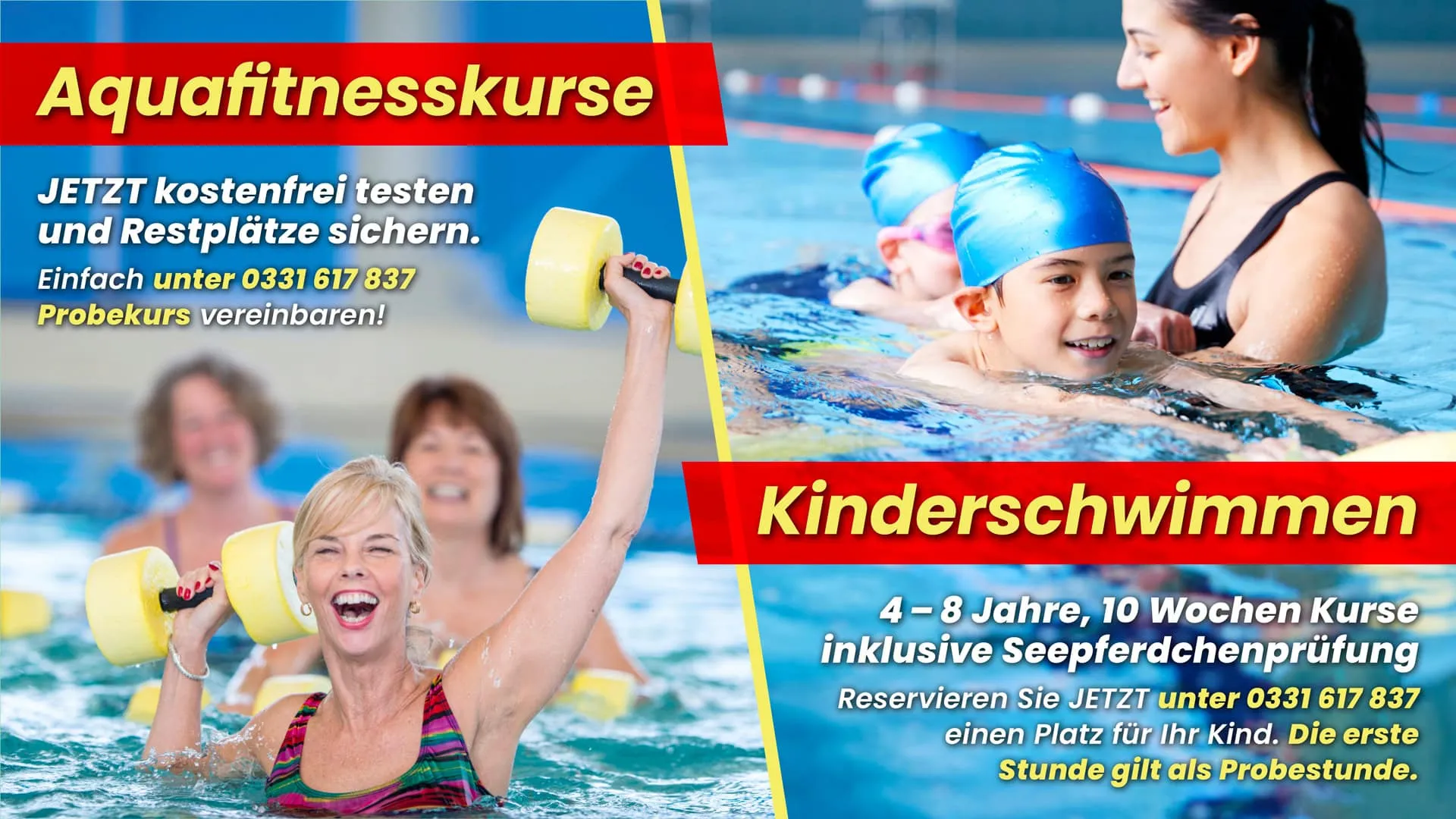 Frauen beim Aquafitness im Pool, lachend und trainierend
