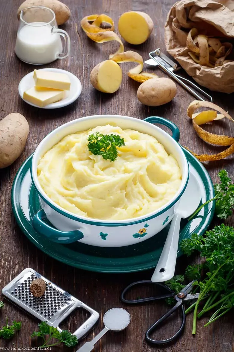 Frisch zubereitetes Kartoffelpüree, bereit zum Servieren