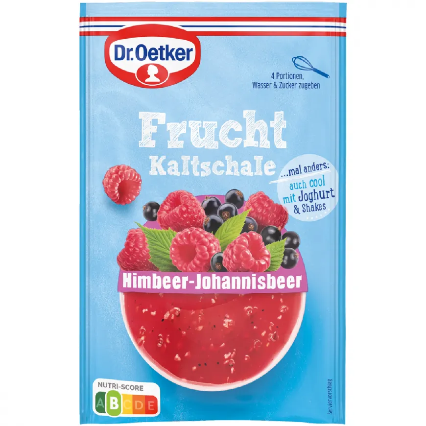 Frische Himbeer-Johannisbeer Kaltschale mit Beeren und Minze