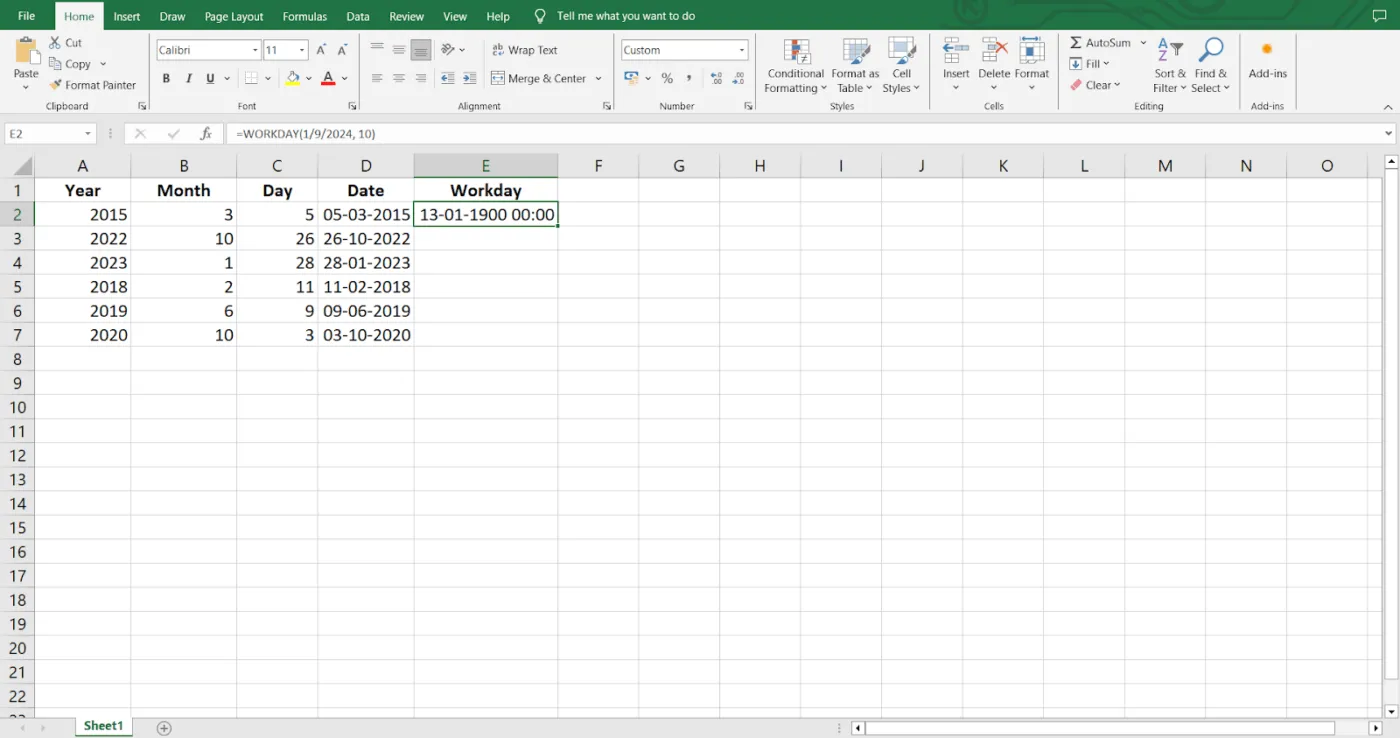 Fristen berechnen mit der ARBEITSTAG-Funktion, die Wochenenden und Feiertage ausschließt