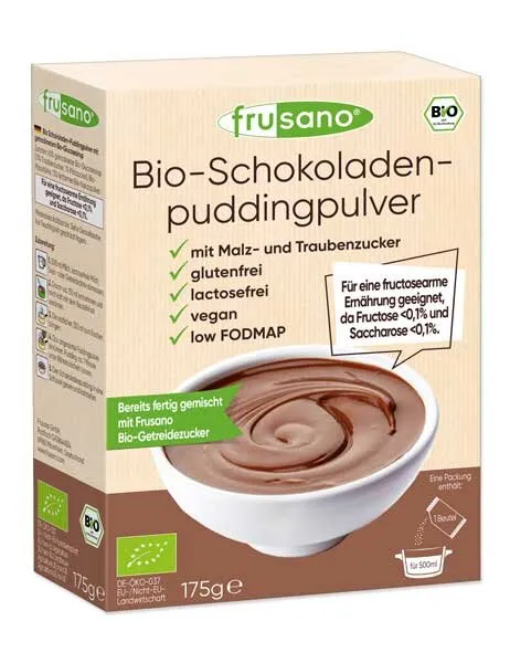 Frusano Schokoladenpuddingpulver bio 175g für klassische deutsche Nachtische