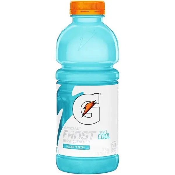 Gatorade Frost Glacier Freeze Flasche, ein beliebtes Sportgetränk für schnelle Hydration