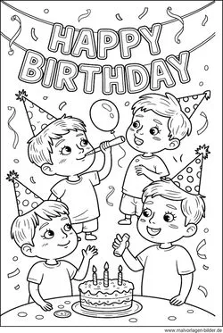 Geburtstagskinder Ausmalbild