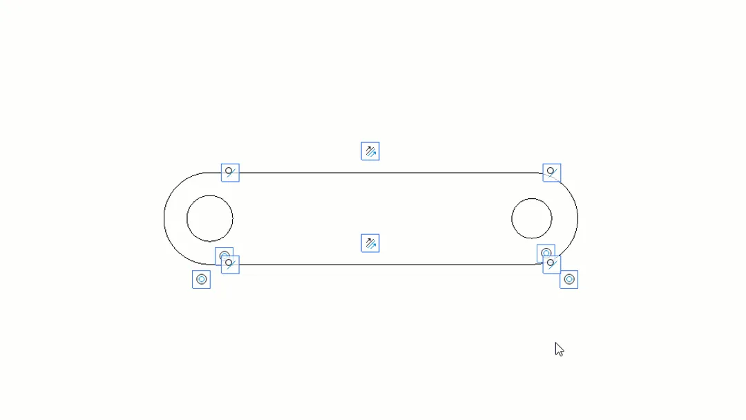 Geometrische 2D-Zwangsbedingungen in DraftSight Premium