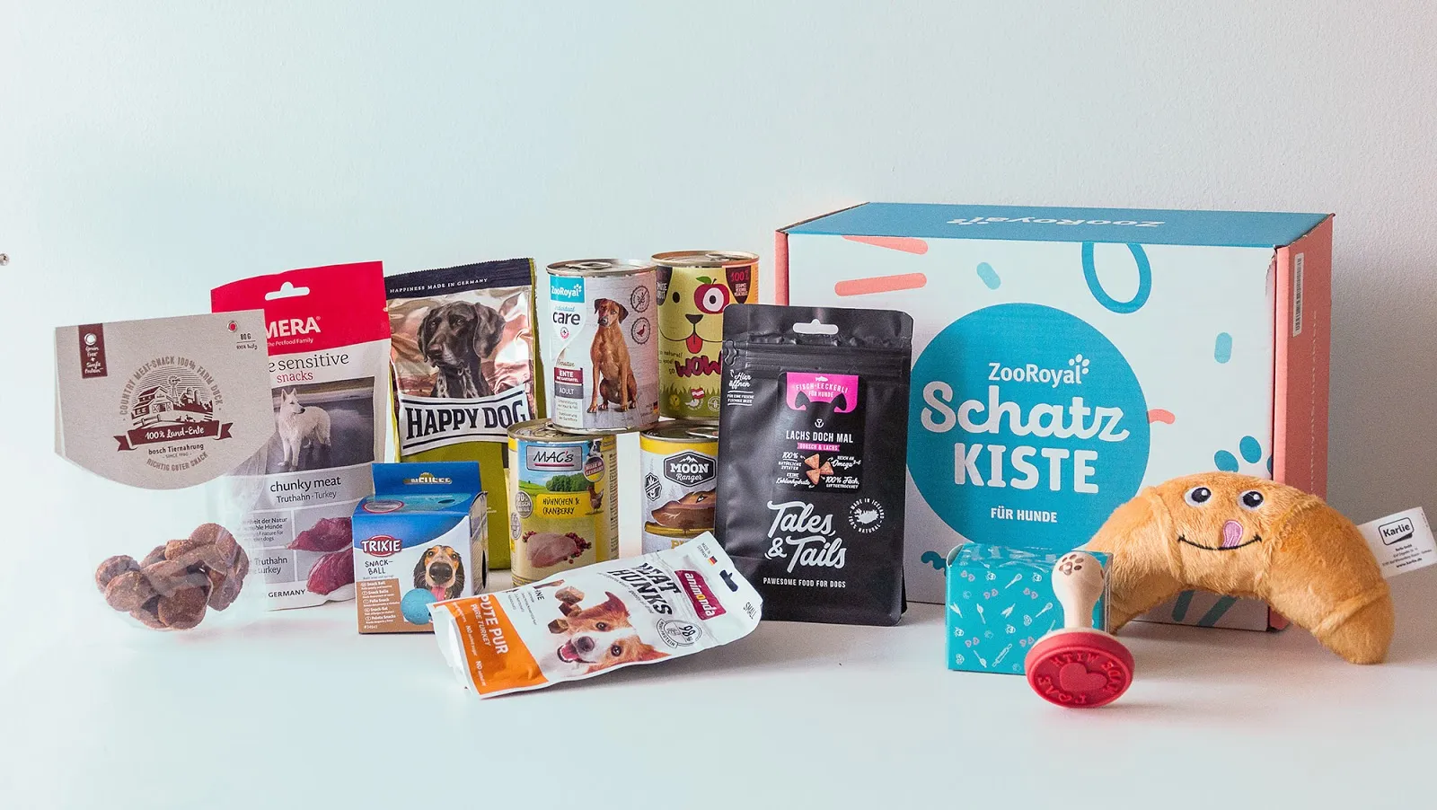 Gesamte Schatzkiste geöffnet mit allen Produkten