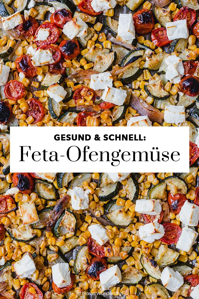 Gesundes Feta-Ofengemüse in einer Schüssel