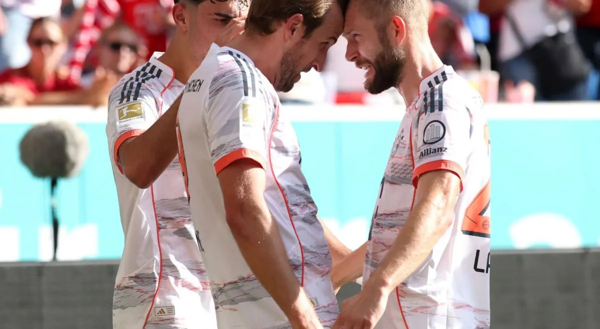 Harry Kane feiert sein Tor nach dem Hattrick für Bayern München gegen Hoffenheim