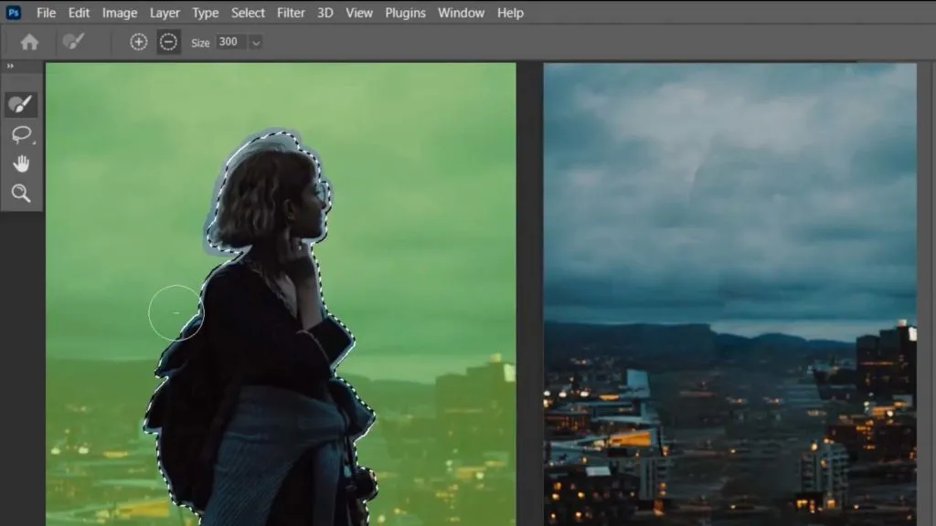 Hintergrundentfernung mit inhaltsbasiertem Füllen in Photoshop