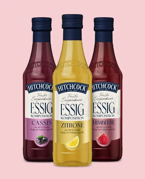 Hitchcock Fruchtessig-Komposition Set in verschiedenen Geschmacksrichtungen