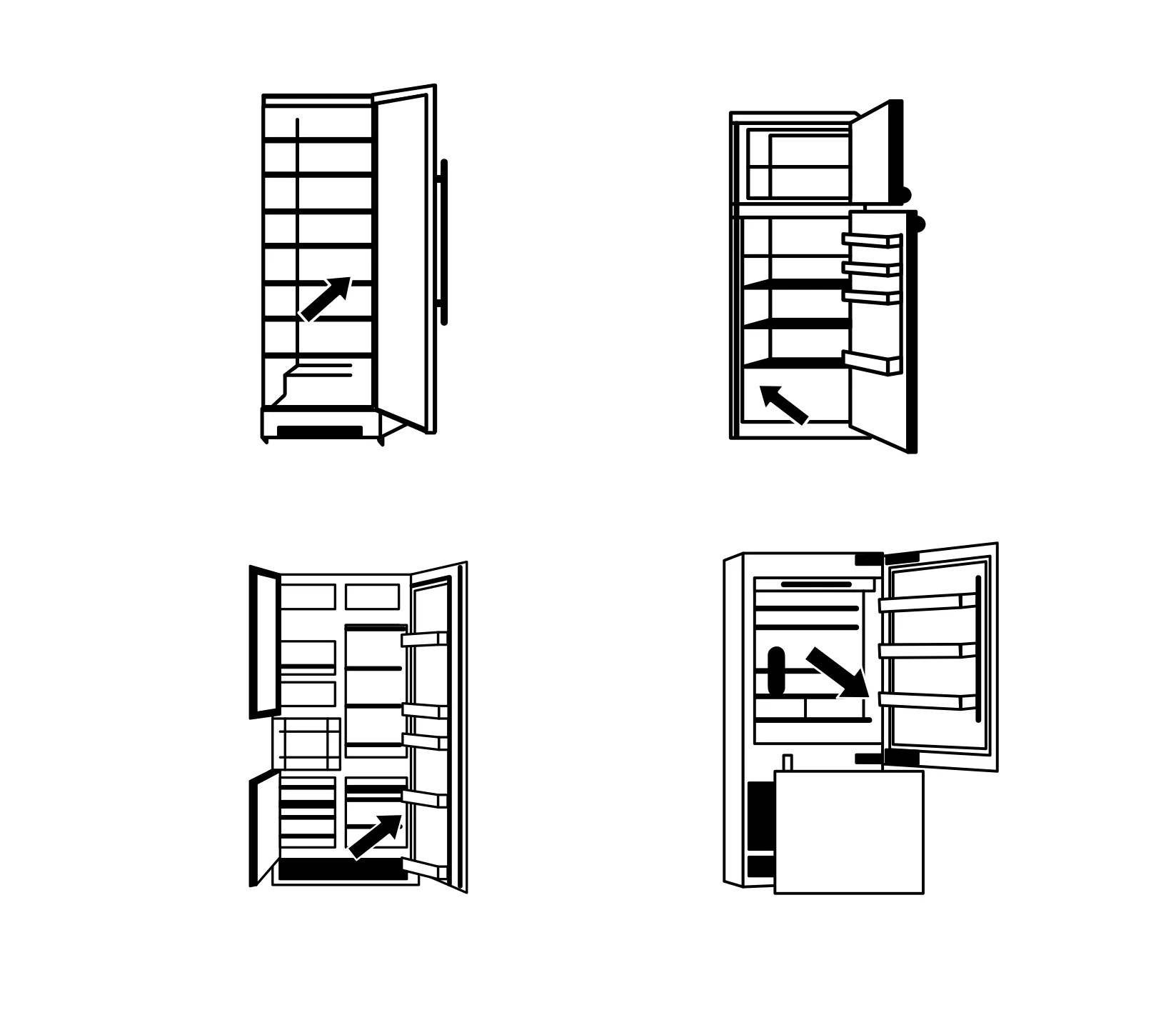 Illustration zur Auffindung des Typenschilds an einem Kühlschrank