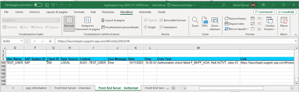 Inhalt einer Fehlerprotokolldatei aus dem App Support, zeigt detaillierte Fehlerinformationen