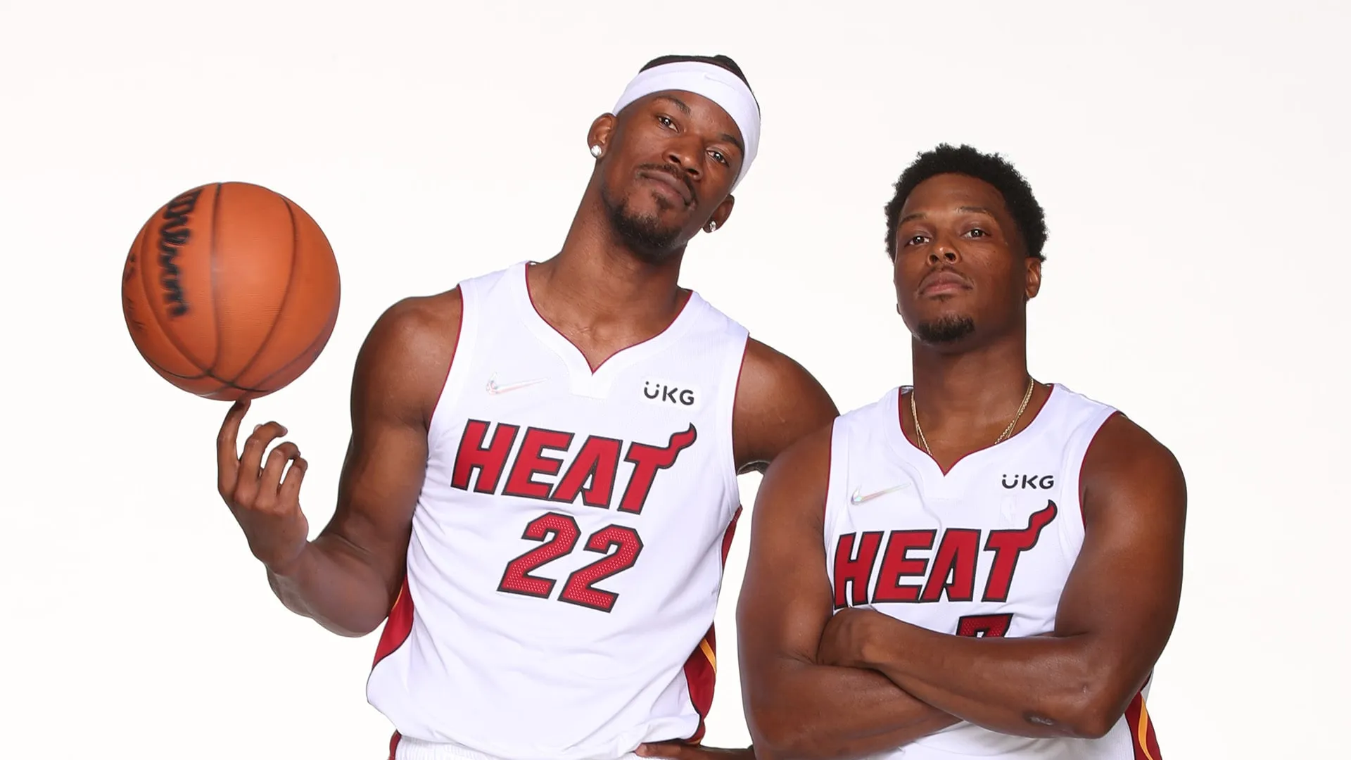 Jimmy Butler und Kyle Lowry von den Miami Heat nach einem Offseason-Transfer.