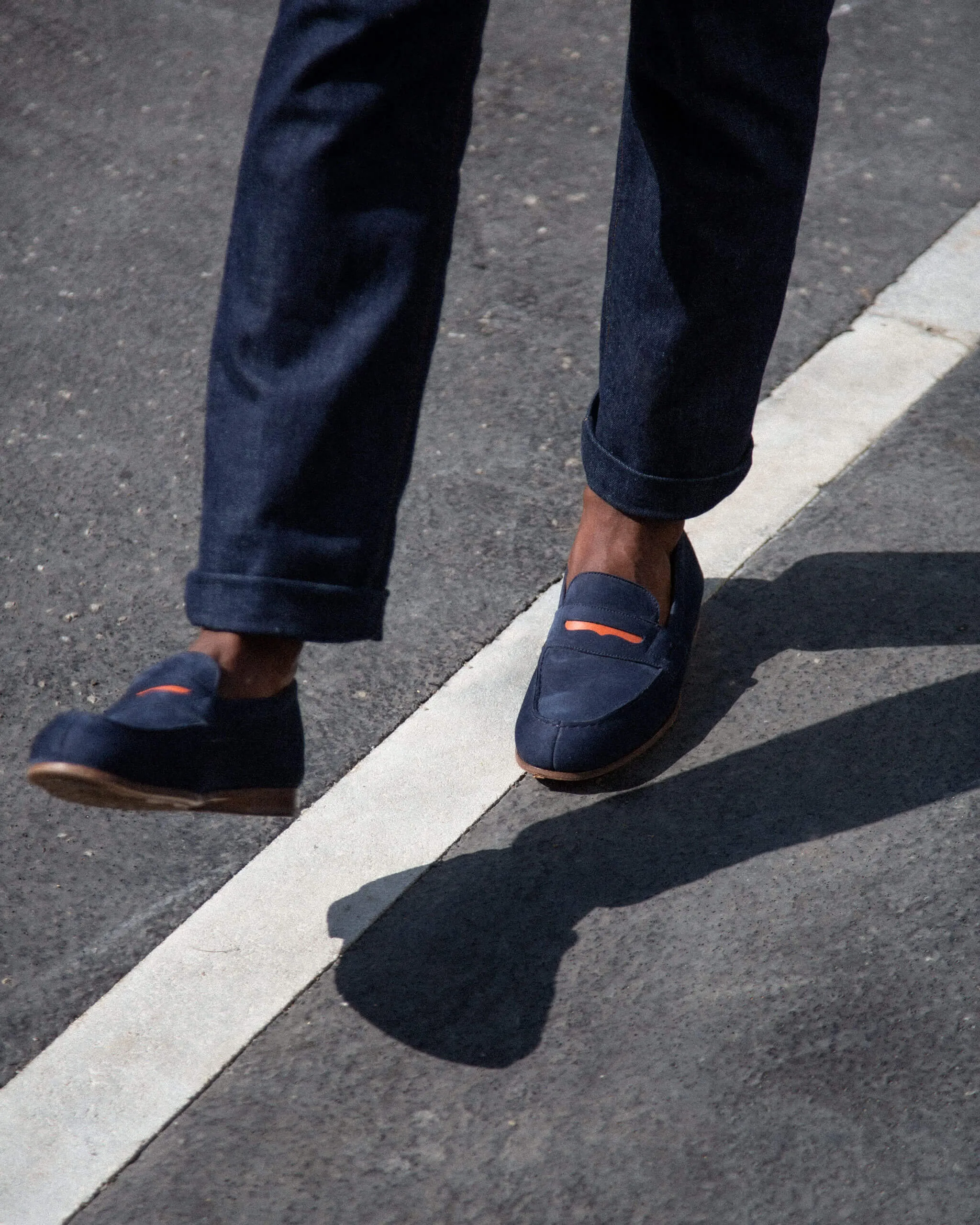 J.M. Weston x Roland-Garros Mocassins in Marineblau