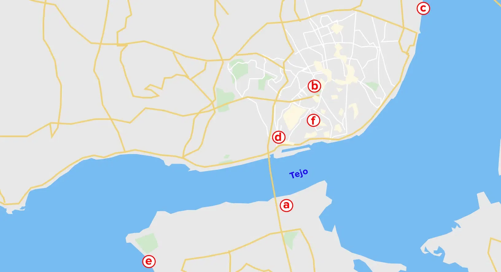 Karte mit Makierungen zu den Lissabon Insider Tipps & Lissabon Geheimtipps die ich in diesem Abschnitt beschreibe