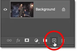 Klicken auf das Symbol "Neue Ebene erstellen" in Photoshop