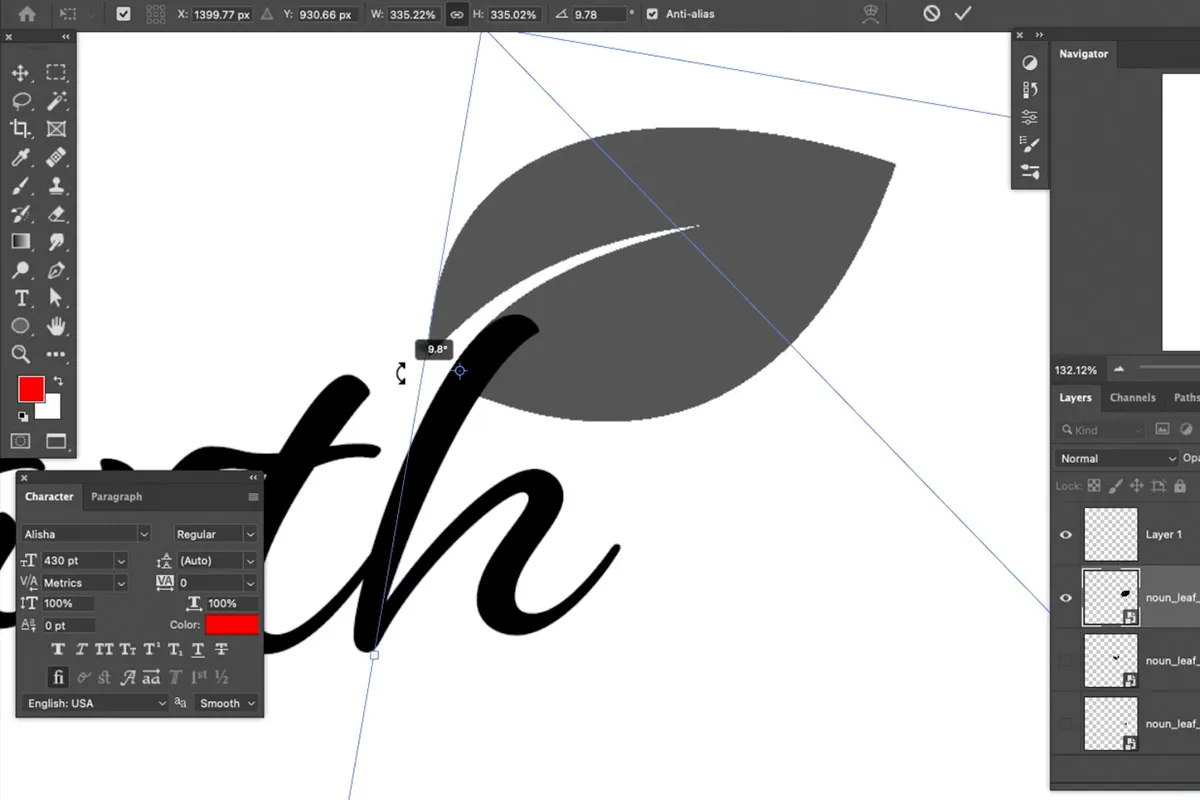 Kombiniertes Logo aus Text und Blatt-Icon