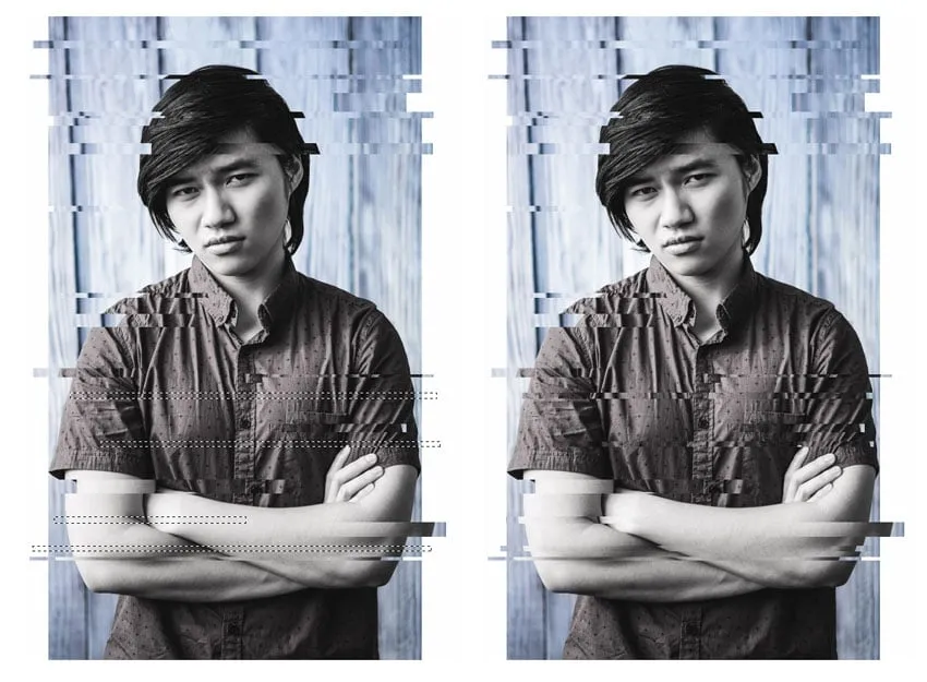 Kontinuierliche Erstellung linearer Glitches, um den Effekt zu verfeinern