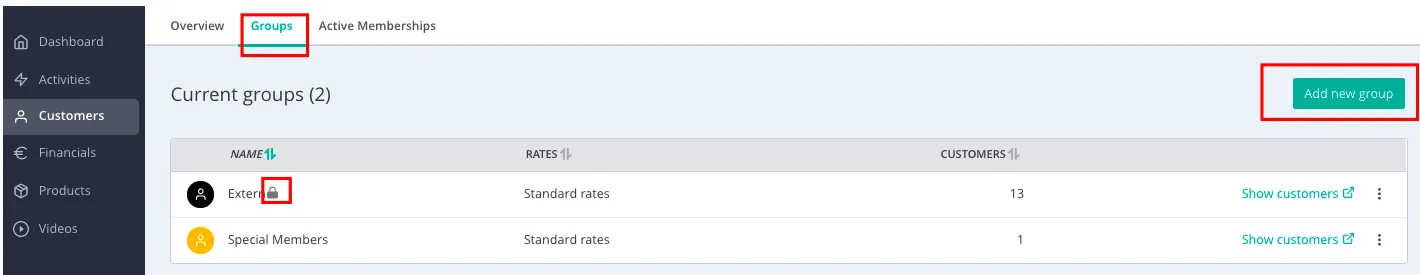 Kundgruppen-Einstellungen