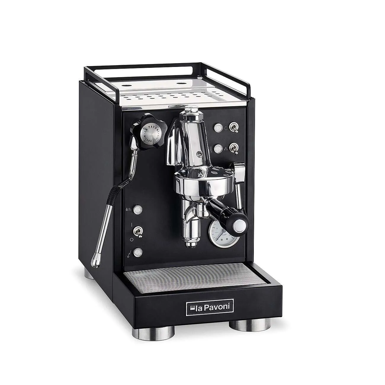 La Pavoni Mini Cellini Schwarz Schrägansicht