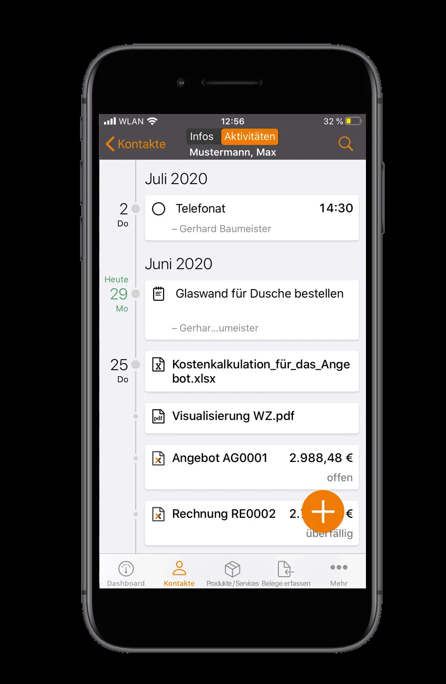 Lexware Kundenmanager App für Android und iOS im Einsatz