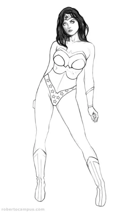 Line Art von Wonder Woman