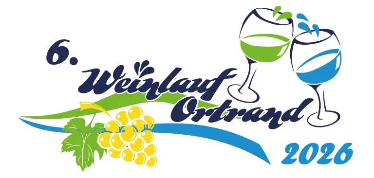 Logo des 6. Weinlaufs Ortrand 2026 mit einladendem Design