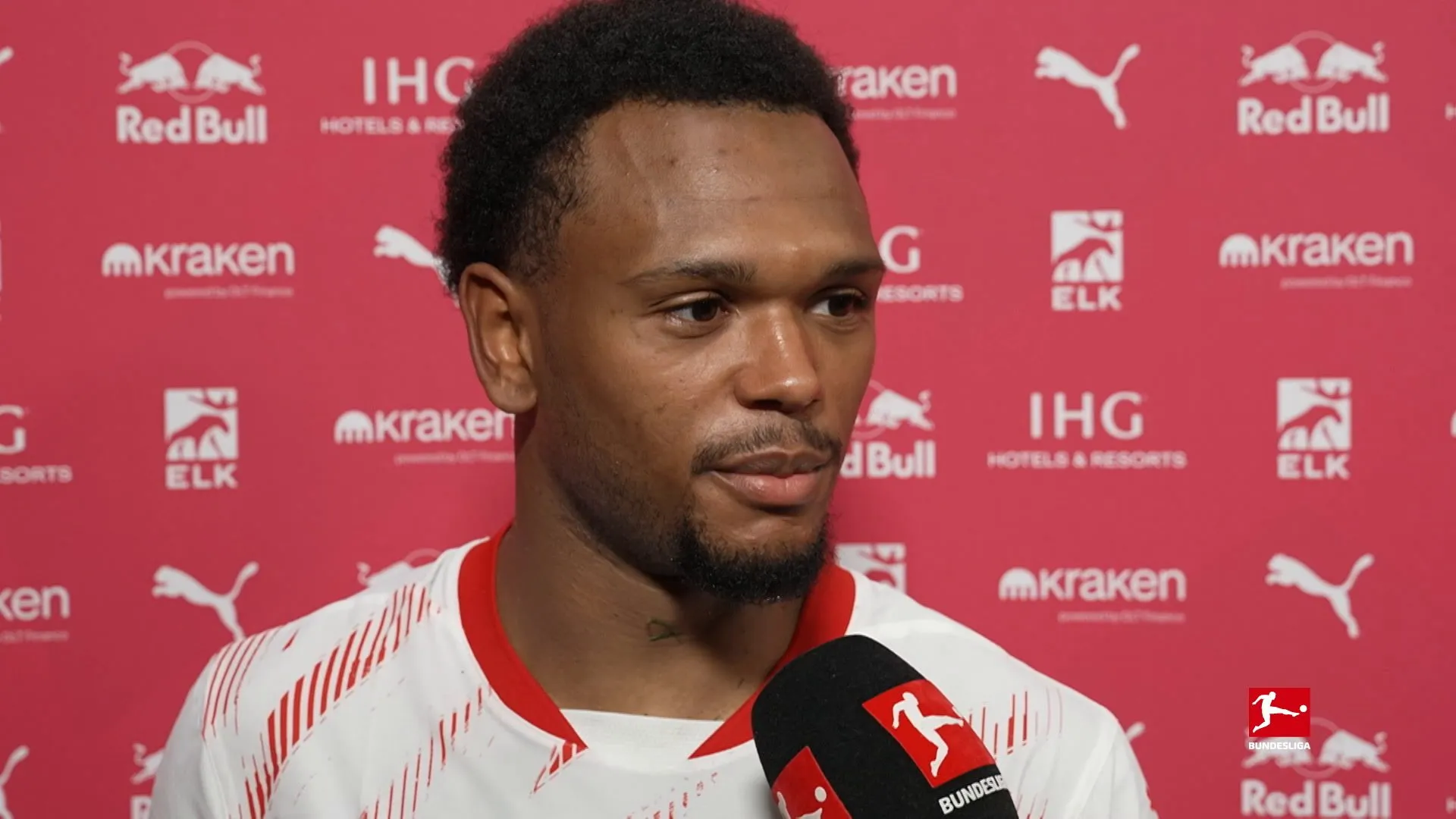 Loïs Openda reagiert auf den Sieg von RB Leipzig gegen den SC Freiburg