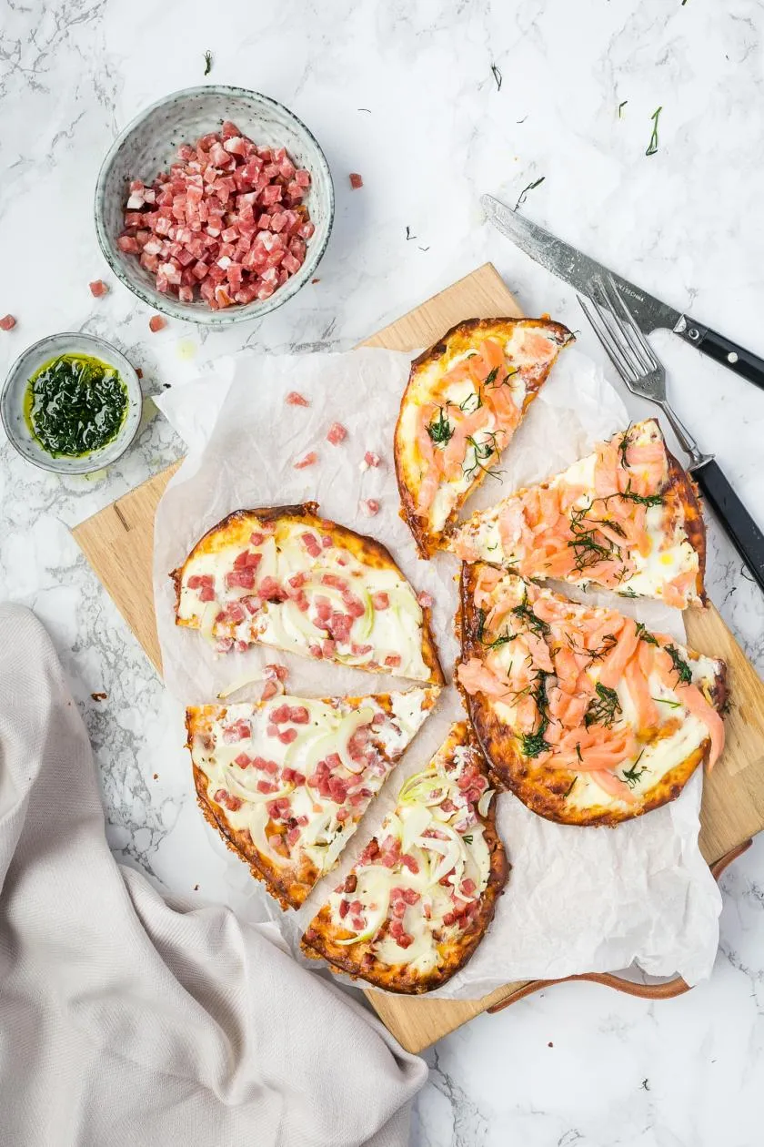 Low-Carb Varianten mit Lauch oder Speck und Zwiebel