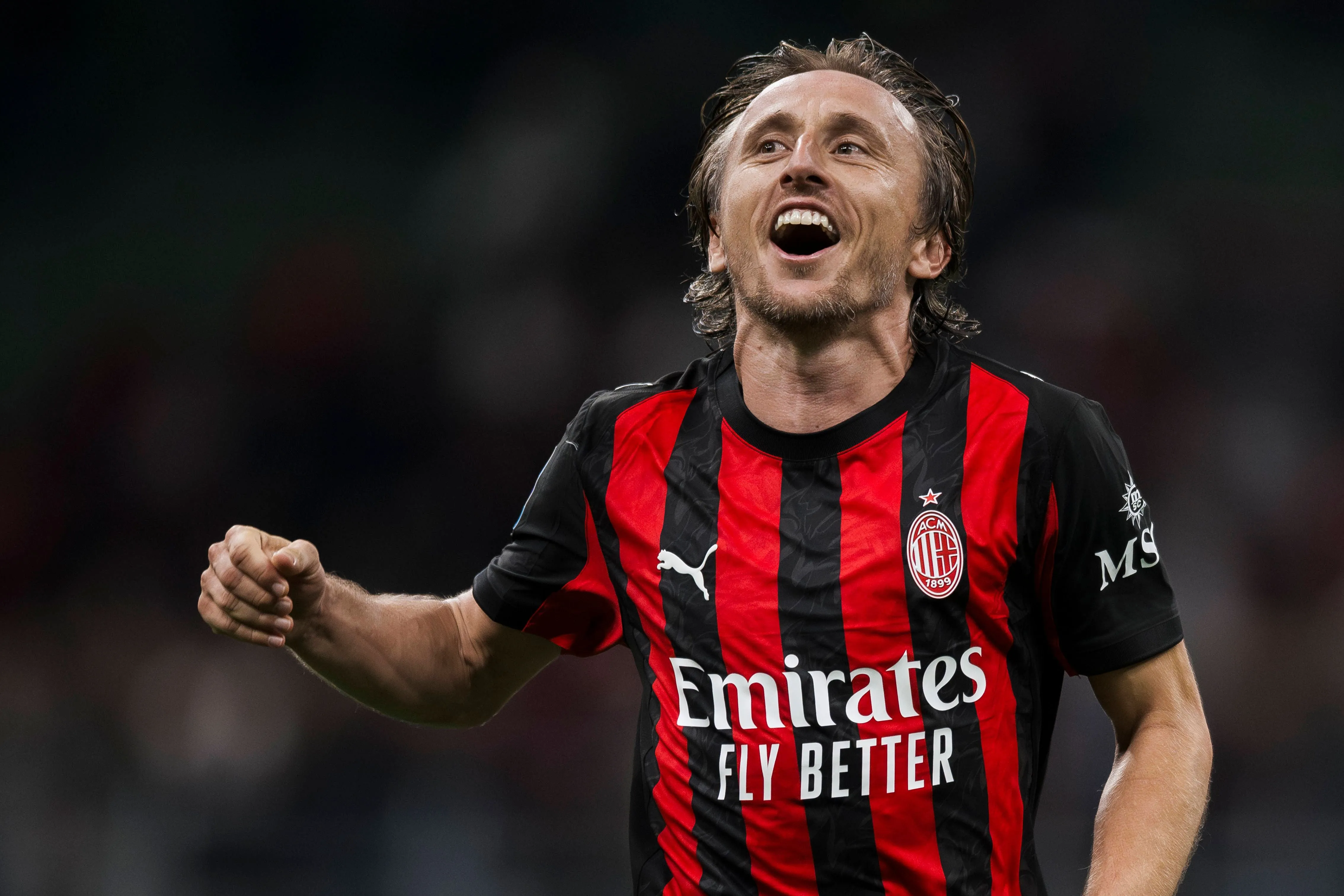 Luka Modric liebt das Spiel. Hier jubelt er am Ende eines Serie-A-Spiels zwischen der AC Milan und der SSC Napoli.