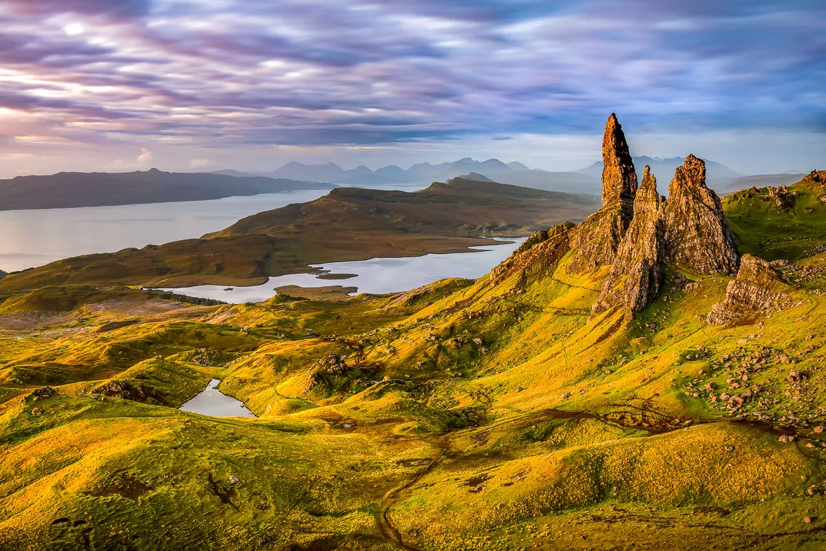 Majestätische Felsformation Old Man of Storr auf der Isle of Skye, Schottland