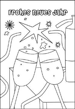 Malvorlage Frohes neues Jahr