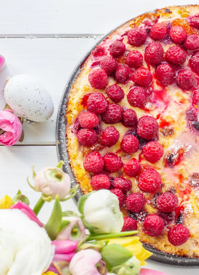 Mandarinen-Himbeer-Schmandkuchen