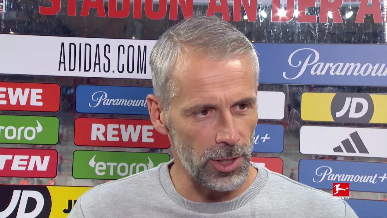 Marco Rose, der Trainer von RB Leipzig, während eines Interviews