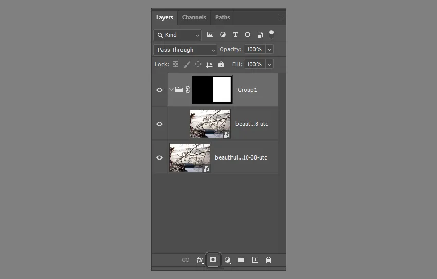 Maske zur Gruppe hinzufügen