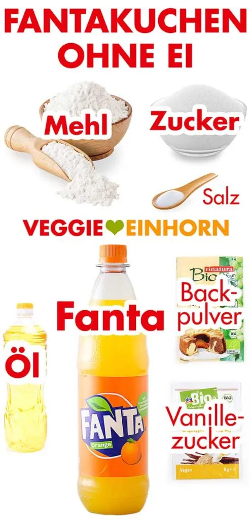 Mehl, Zucker, Öl, Fanta, Backpulver, Vanillezucker