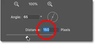 Mehr Bewegungsunschärfe zum Regen hinzufügen durch Bearbeiten des Smartfilters "Bewegungsunschärfe"