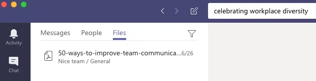 Microsoft Teams durchsucht den Inhalt von Dateien