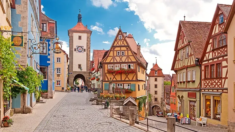 Mittelalterliche Stadt Rothenburg ob der Tauber, ein beliebtes Reiseziel